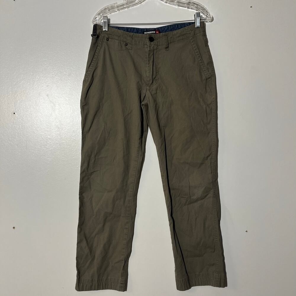 Quiksilver Olive Green Straight Relaxed Stretch Fit Canvas Pants‎ Men's 28x29